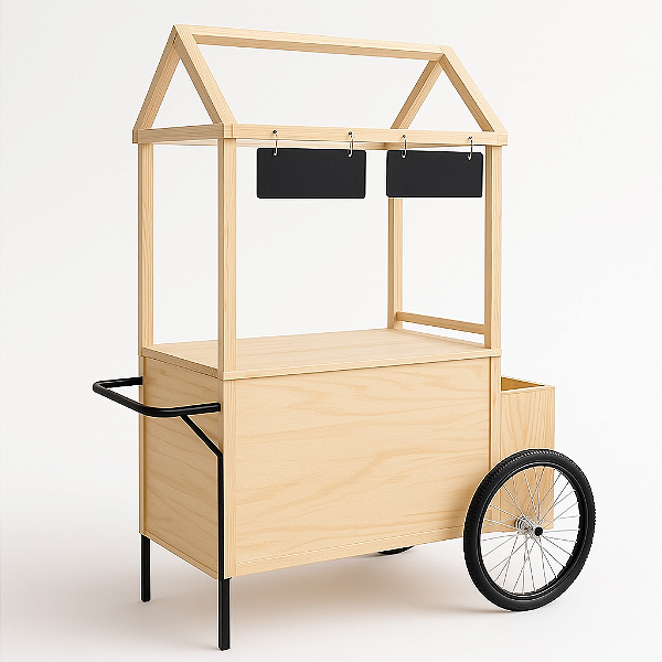 Carrinho gourmet Bigger madeira compensado