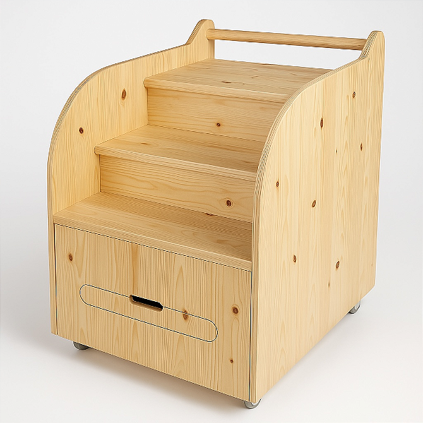 Carrinho gourmet de madeira  Bela Gula 75x75 cm em FingerJoint pinus