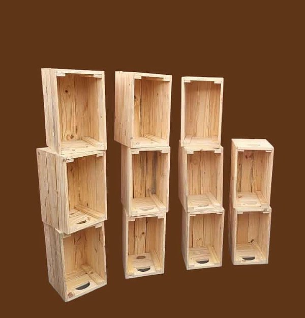 Caixote WoodLife pinus quadrado 50x30x30 cm