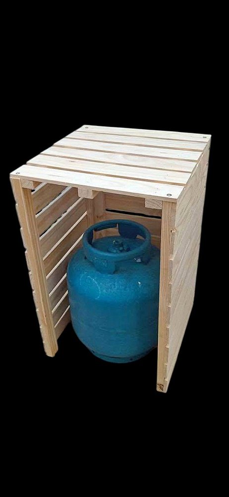 Esconderijo LISO capa de madeira caixote Euro para botijão de gás e agua