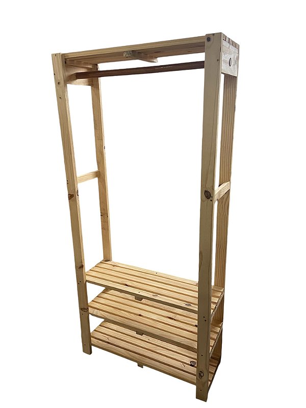 Estante closet  armário guarda roupa arara com varão EcoWood II