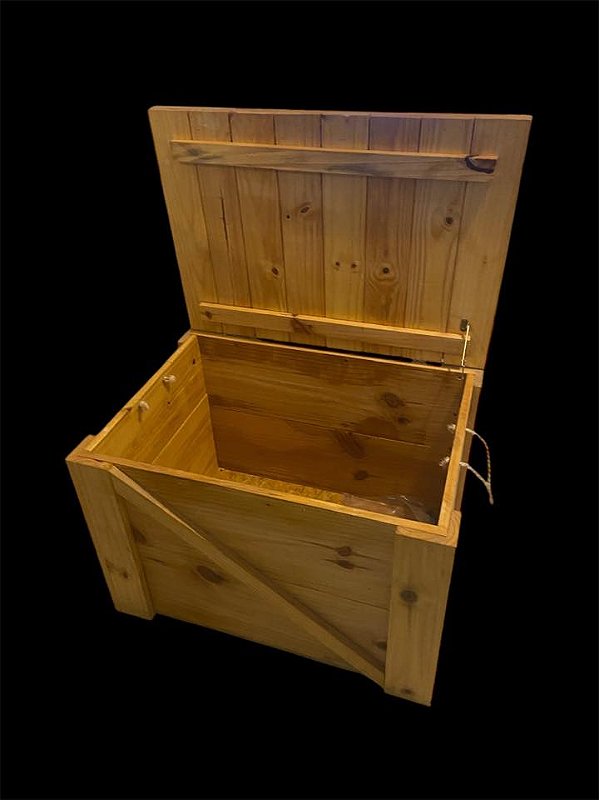 Baú decorativo de madeira EcoWood pinus grande