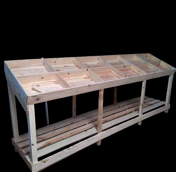 Banca balcão estante lateral para hortifruti comércio mercadinho