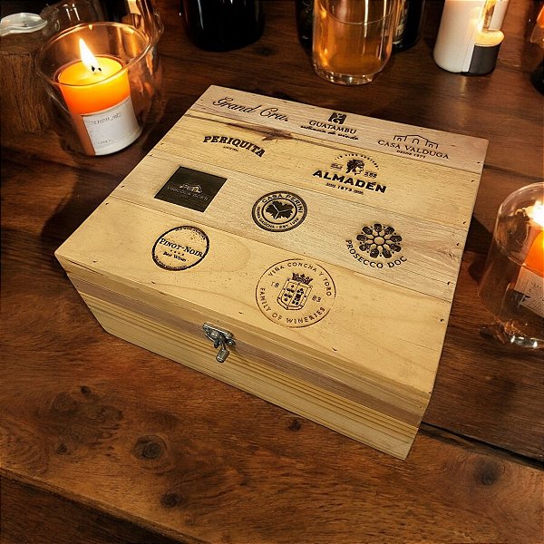Caixote personalizado 2 garrafas de vinho