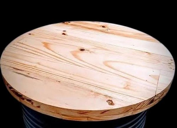 Tampo de madeira 64 cm para tambor tonel