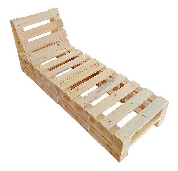 Cama espreguiçadeira externa de pallet pinus