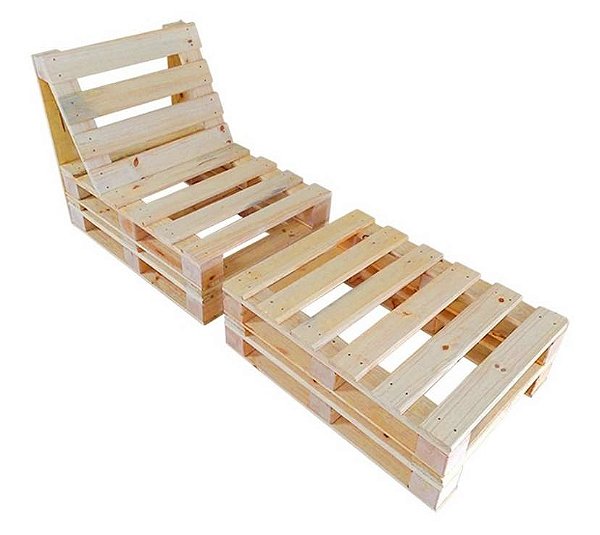 Cama espreguiçadeira externa de pallet pinus