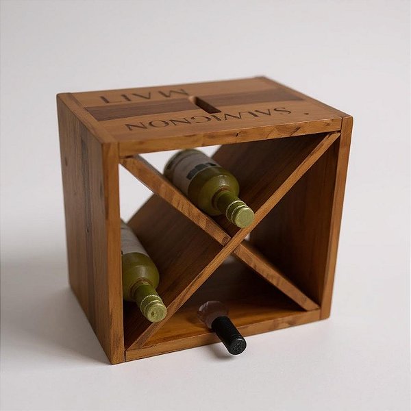 Adega X Caixa vinicola para garrafas com nomes de uvas