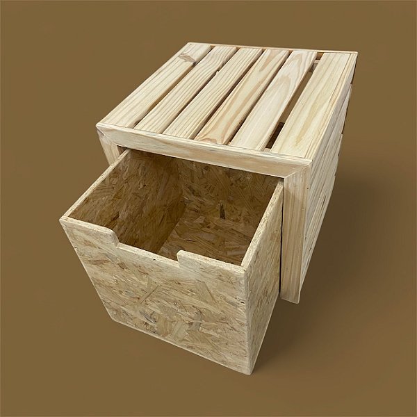 Baú ripado com caixote com rodízios woodlife