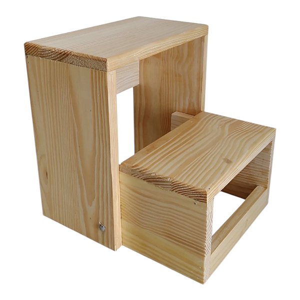 Escada de madeira 2 degraus