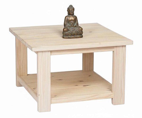 Mesinha quadrada baixa para centro ou altar budista - com acabamento verniz