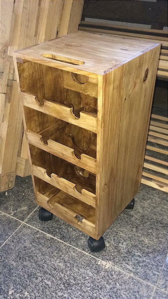 Adega caixote Winewood para 8 garrafas de vinho