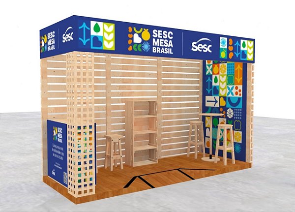 Estande feira de negócios EcoWood III de pinus sustentável para eventos e feiras de negócios - pavilhão 3x4 metros