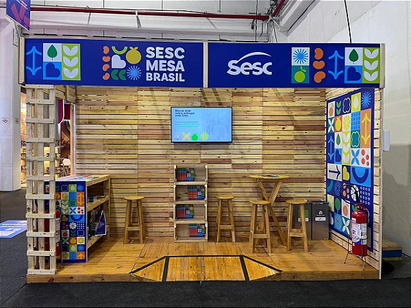 Estande feira de negócios EcoWood III de pinus sustentável para eventos e feiras de negócios - pavilhão 3x4 metros