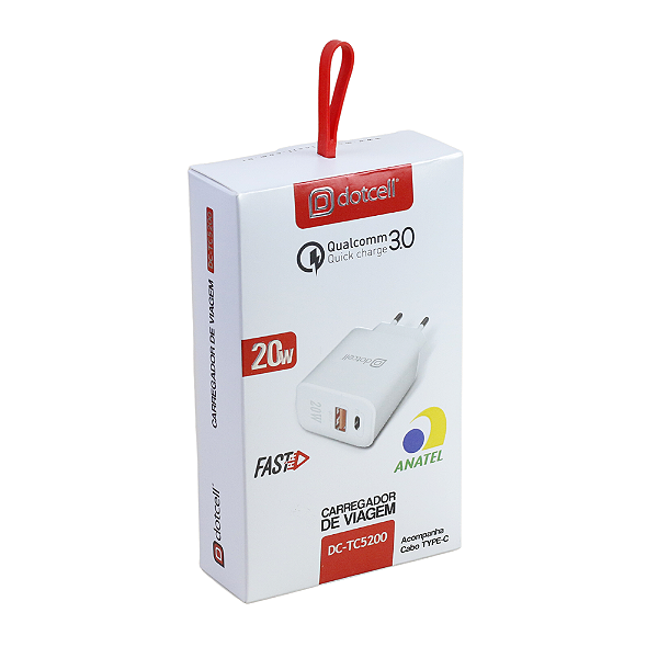 Carregador para Celular Dotcell DC-TC5200 C/ CABO TYPE-C / 20W