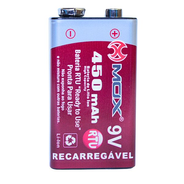 Bateria 9V Recarregável MO-9V450 (450 mAh) "RTU" Blister