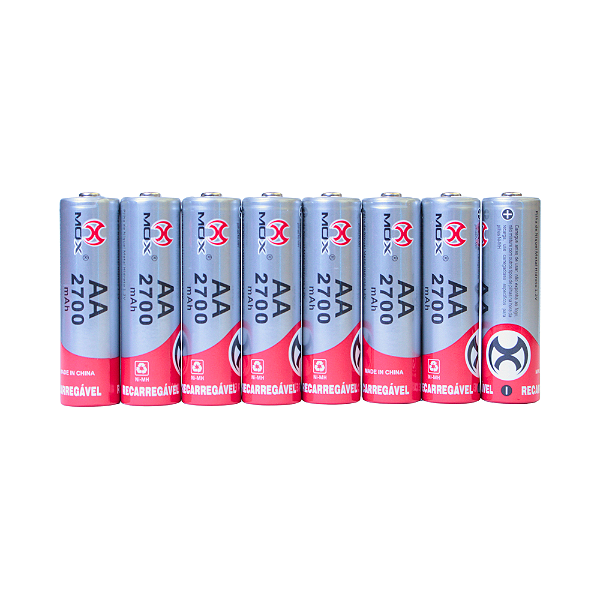 Pilha Recarregável AA2700 B8 c/8 Pilhas