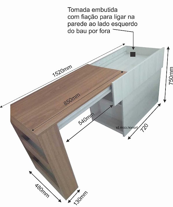 Baú multiuso (cabeceira, baú e mesa) - multifuncional