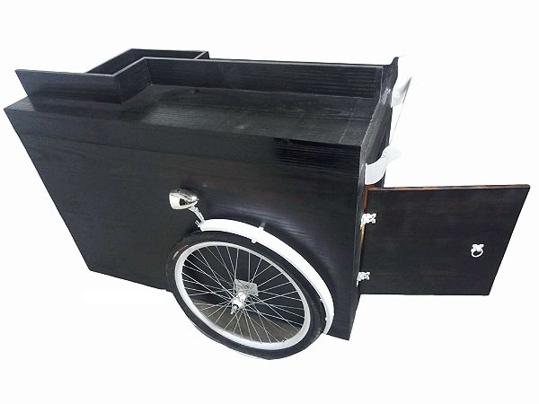 Carrinho Gourmet - Food Cart Amadeirado Escuro - Para Crepes, churrasco, produtos quentes