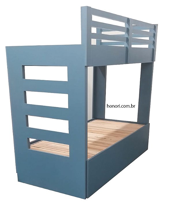 Treliche que vira cama de casal planejada - Basic Everest - Cor Azul Secreto Duratex