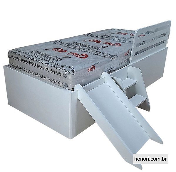 Cama 3 em 1 - Basic Toy - Branco -  com kit infantil