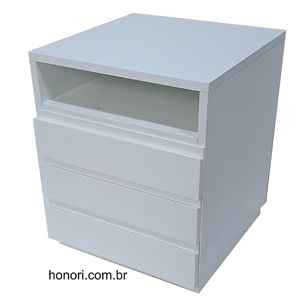 Criado mudo com 3 gavetas e rodizio - ideal para cama 3 em 1