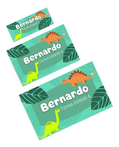 Etiqueta Escolar Menino Personalizadas Dinossauro Mod 1 40un