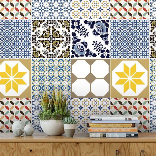 5 Metros - Papel de Parede Azulejo Geométrico Cozinha Lavatório