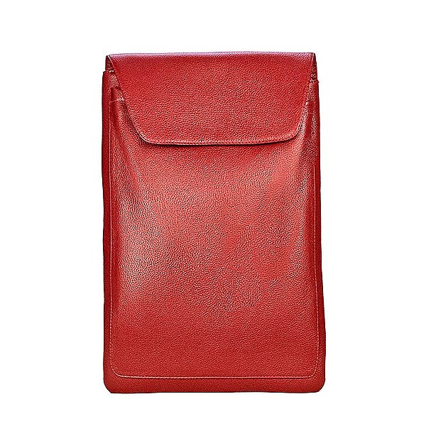 Case para notebook personalizavel em couro vermelho