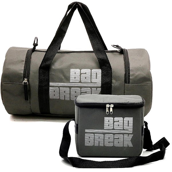 Kit Bolsa Térmica + Mala De Academia  SK Cinza Escuro