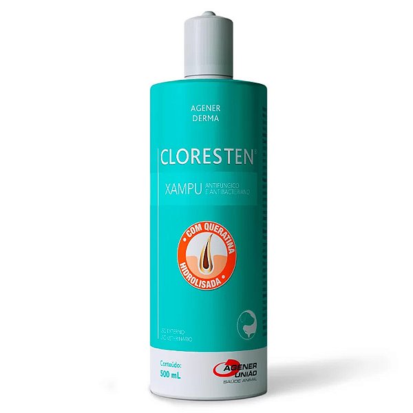 Cloresten  Xampú  Antifúngico e Antibacteriano Agener 500ml