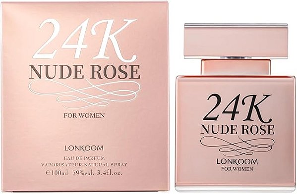 Perfume Feminino Lonkoom 24K Nude Rose Frutal Floral 100ml