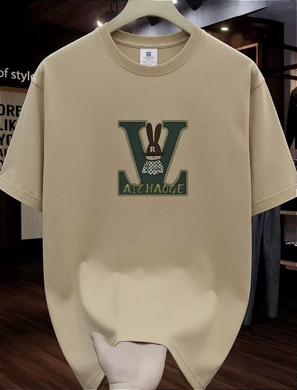 Camiseta Masculina Presente Para Ele Estampa LL Blusa Malha Gola Redonda Macio Confortável Básico 100%Algodão
