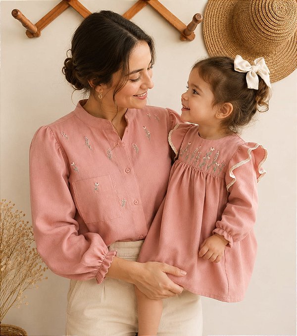 Conjunto Mãe e Filha - Amor que floresce – Vestido infantil