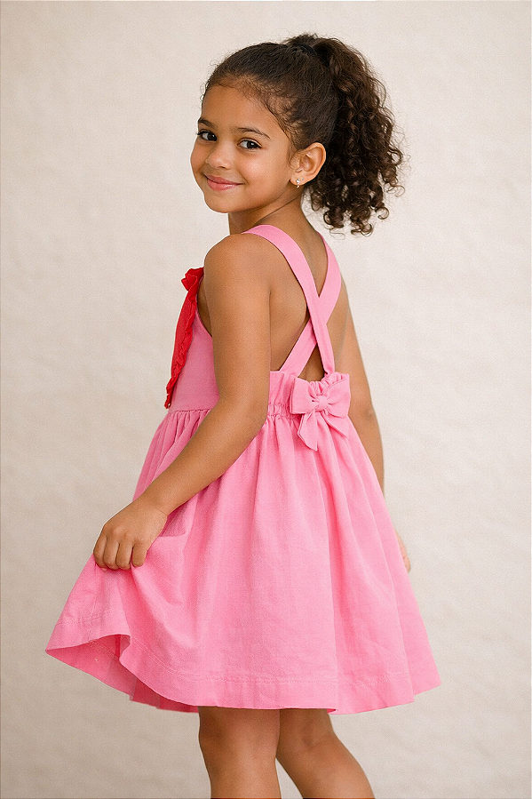 Vestido Sophie Rosa e vermelho
