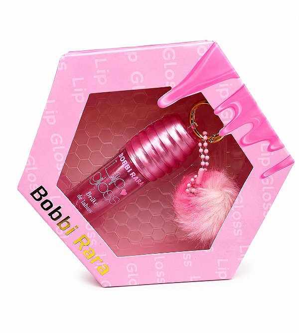 Lip Gloss Bobbi Rara com Chaveiro de Pompom