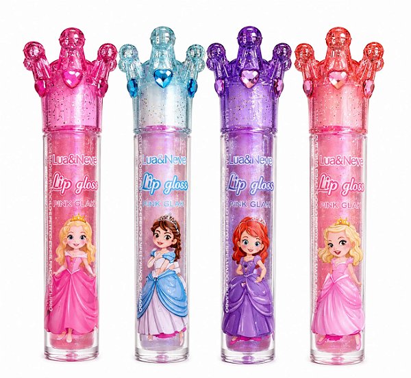 👑 Lip Gloss Infantil Princesas 24K Glow 👑