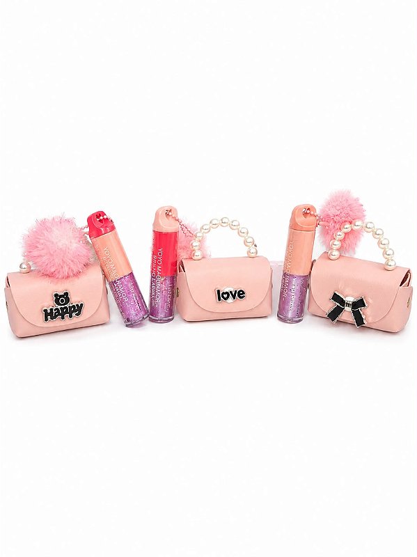 YOYO Maquiamor Brilho Labial – Gloss Chaveiro com Mini Bolsa