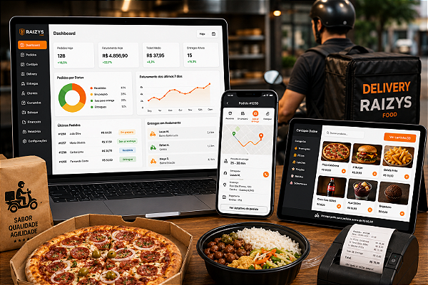 Sistema para Delivery em Barra de Santa Rosa | Gestão de Pedidos e Entregas | Raizys Food