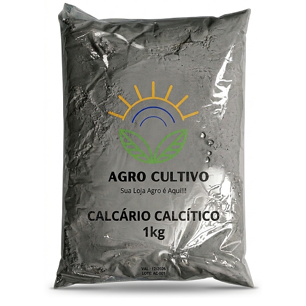 Calcário Calcítico Puro Corretor de Solo e pH - Pacote 1kg