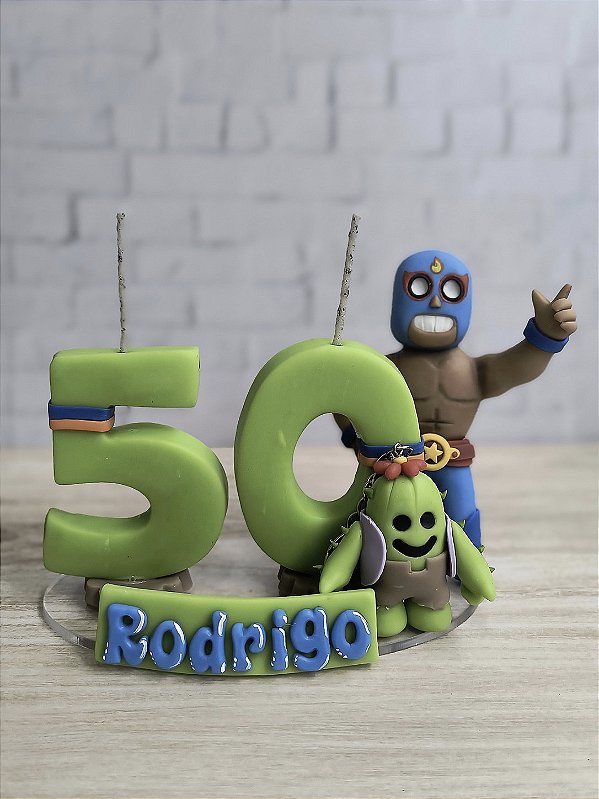 Topo em Biscuit Brawl Stars El Lutador 15cm