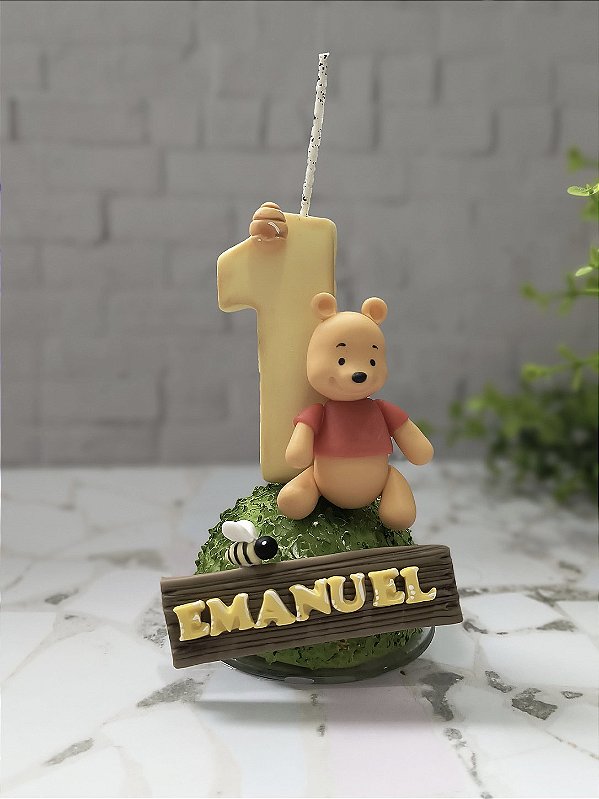Vela Decorativa Pooh Mini 10cm