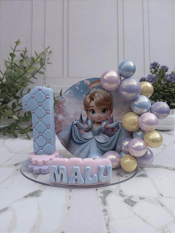 Topo de Bolo Princesa Candy Colors Personalizado