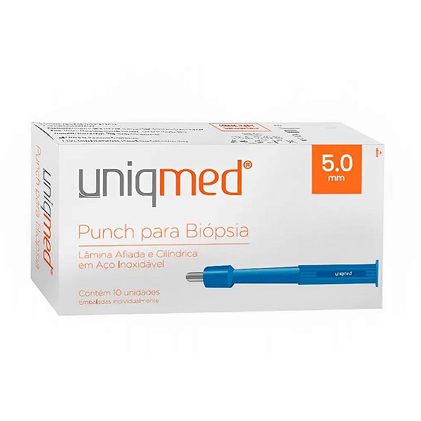 Punch Para Biopsia 5.0MM Caixa C/ 10 Unidades UNIQMED