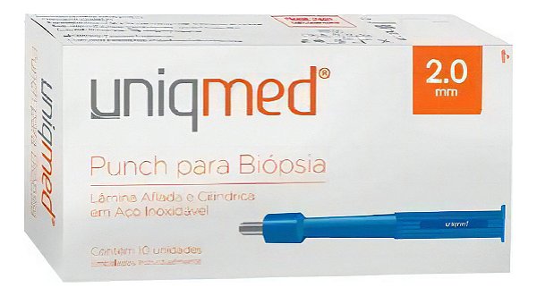 Punch Para Biopsia 2.0MM Caixa C/ 10 Unidades UNIQMED