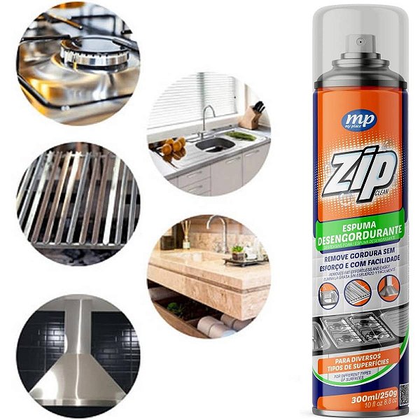Espuma Desengordurante Spray Zip 300Ml My Place Remove Limpa Gordura Forno Fogão Pia