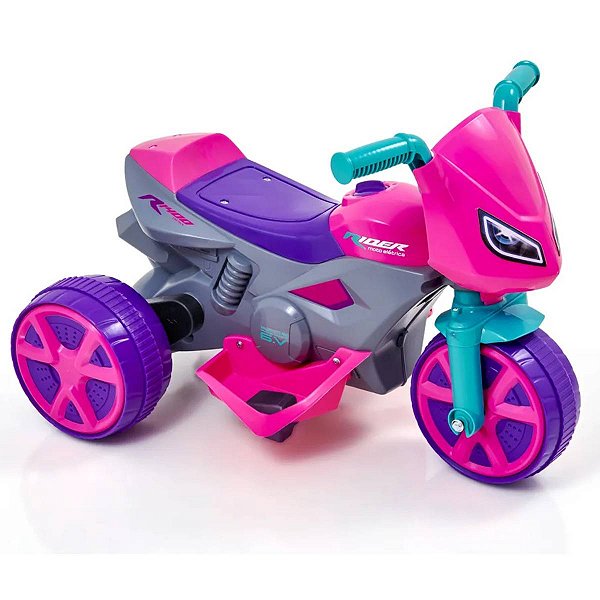 Moto Elétrica Infantil Rider Rosa 6V com Carregador Bivolt