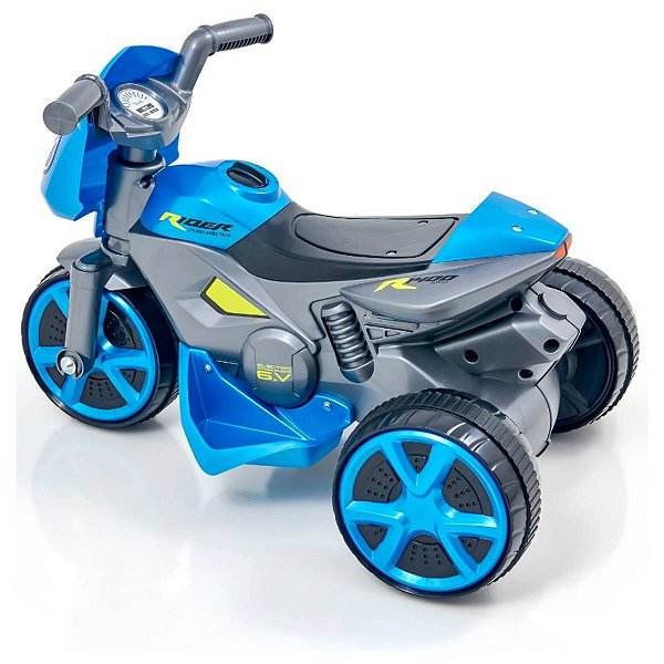 Moto Elétrica Infantil Rider Azul 6V com Carregador Bivolt