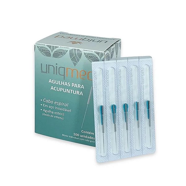 Agulha Acupuntura Aço Inoxidável 0,25 x 15mm 100 UN Uniqmed