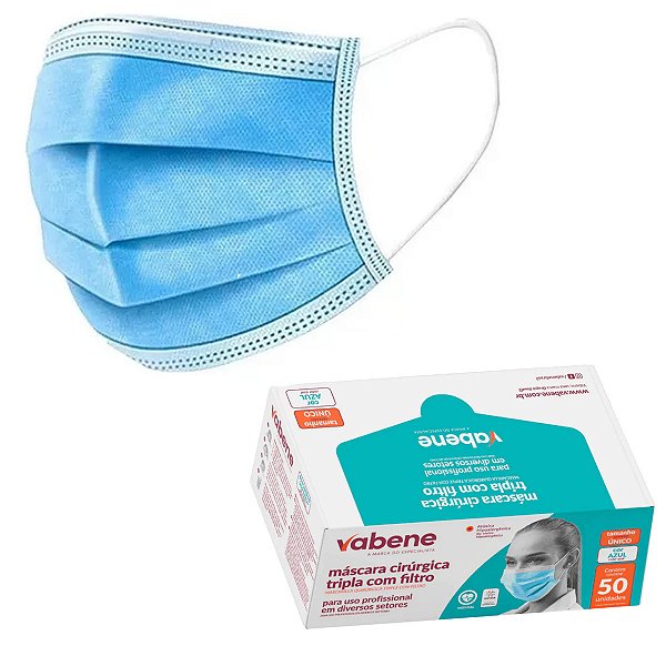 Mascara Tripla Com Elástico 50 Unidades Azul Vabene